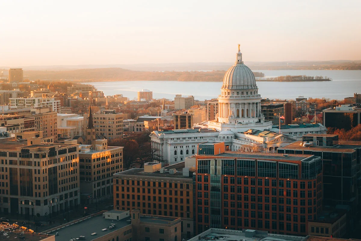 Madison Wisconsin at Sunset